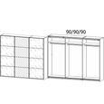 Kulmbach Sliding Mirror Wardrobe - 271cm - 3 Door - Silk Grey & Basalt Glass