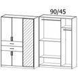 Maika Wardrobe - 136cm - 5 Door - Combi - H210cm - Alpine White & Artisan Oak