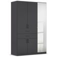 Maika Wardrobe - 136cm - 5 Door - Combi - H210cm - Metallic Dark Grey