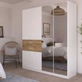 Maika Wardrobe - 181cm - 6 Door - Combi - H210cm - Alpine White & Artisan Oak