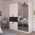 Maika Wardrobe - 181cm - 6 Door - Combi - H210cm - Alpine White & Metallic Dark Grey