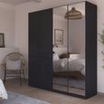Maika Wardrobe - 181cm - 6 Door - Combi - H210cm - Metallic Dark Grey