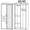 Maika Wardrobe - 91cm - 3 Door - Combi - H210cm - Artisan Oak