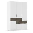 Mats Wardrobe - 136cm - 4 Door - 6 Drawer - Alpine White & Atlantic Dark Oak