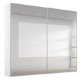 Miramar Type-4 Sliding Wardrobe - 226cm - 2 Door - Fully Mirrored - Alpine White