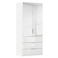 Miramar Type-5 Wardrobe - 101cm - 2 Door - Combi - Alpine White & Crystal White Glass