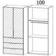 Miramar Type-5 Wardrobe - 101cm - 2 Door - Combi - Graphite