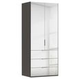 Miramar Type-5 Wardrobe - 101cm - 2 Door - Combi - Graphite