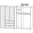 Miramar Type-5 Wardrobe - 151cm - 3 Door - 3 Drawer - Champagne & Champagne Glass