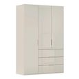 Miramar Type-5 Wardrobe - 151cm - 3 Door - 3 Drawer - Champagne & Champagne Glass