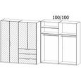 Miramar Type-5 Wardrobe - 201cm - 4 Door - Combi - Silk Grey