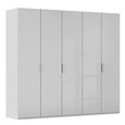 Miramar Type-5 Wardrobe - 251cm - 5 Door - Silk Grey & Silk Grey Glass