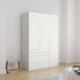 Purisma Wardrobe - 151cm - 3 Door - 4 Drawer - Alpine White