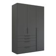 Purisma Wardrobe - 151cm - 3 Door - 4 Drawer - Graphite