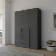 Purisma Wardrobe - 151cm - 3 Door - 4 Drawer - Graphite