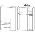 Purisma Wardrobe - 151cm - 3 Door - 4 Drawer - Silk Grey