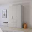 Purisma Wardrobe - 151cm - 3 Door - 4 Drawer - Silk Grey