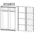 Quadra Sliding Wardrobe - 136cm - 2 Door - Sonoma Oak & Champagne Glass