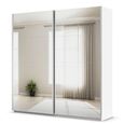 Quadra Sliding Wardrobe - 226cm - 2 Door - Mirrored - with Extras - Alpine White