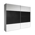 Quadra Sliding Wardrobe - 226cm - 2 Door - Alpine White & Metallic Dark Grey