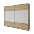 Quadra Sliding Wardrobe - 226cm - 2 Door - Sonoma Oak & Alpine White