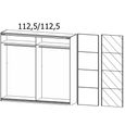 Quadra Sliding Wardrobe - 226cm - 2 Door - Sonoma Oak & White Glass