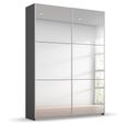 Reflect Sliding Wardrobe - 131cm - 2 Door - Mirrored - Metallic Dark Grey