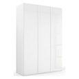 Skat Meridian Wardrobe - 151cm - 3 Door - Alpine White & Crystal White Glass