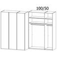 Skat Meridian Wardrobe - 151cm - 3 Door - Alpine White & Crystal White Glass