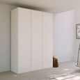Skat Meridian Wardrobe - 151cm - 3 Door - Alpine White & Crystal White Glass