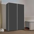 Slide Sliding Wardrobe - 131cm - 2 Door - Metallic Dark Grey