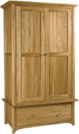 Shaker Wardrobe - 2 Door - 1 Drawer - Oak