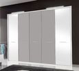 Portland Wardrobe - 5 Door - White and Grey
