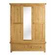 Woburn Mirror Wardrobe - 3 Door - 2 Drawer - Rustic Oak