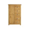 Woburn Short Wardrobe - 1 Door 5 Drawer - Rustic Oak