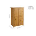 Woburn Short Wardrobe - 1 Door 5 Drawer - Rustic Oak