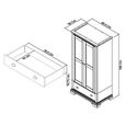Hampstead Soft Grey and Pale Oak 2 Door Combi Wardrobe thumbnail 4