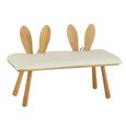 Bunny Ear Kids Chair - Set of 2 - Natural and White - Wood