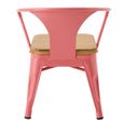 Evi Kids Chair - Set of 2 - Curved Back - Dark Pink - Plywood and Metal