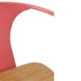 Evi Kids Chair - Set of 2 - Curved Back - Dark Pink - Plywood and Metal
