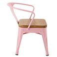 Evi Kids Chair - Set of 2 - Curved Back - Light Pink - Plywood and Metal