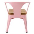 Evi Kids Chair - Set of 2 - Curved Back - Light Pink - Plywood and Metal