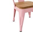 Evi Kids Chair - Set of 2 - Curved Back - Light Pink - Plywood and Metal