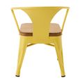 Evi Kids Chair - Set of 2 - Curved Back - Yellow - Plywood and Metal
