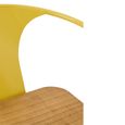 Evi Kids Chair - Set of 2 - Curved Back - Yellow - Plywood and Metal