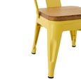 Evi Kids Chair - Set of 2 - Curved Back - Yellow - Plywood and Metal