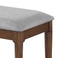 Orlando Padded Dining Bench  Walnut and Fabric