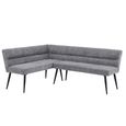 Monza Corner Dining Bench - Grey Fabric - LHF