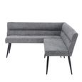 Monza Corner Dining Bench - Grey Fabric - LHF