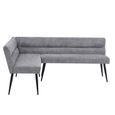 Monza Corner Dining Bench - Grey Fabric - LHF